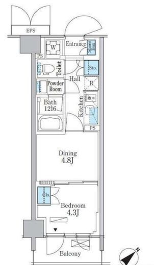 パークアクシス品川南大井パークフロント　533号室　間取り