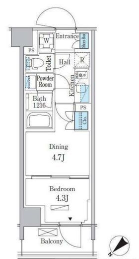 パークアクシス品川南大井パークフロント　606号室　間取り