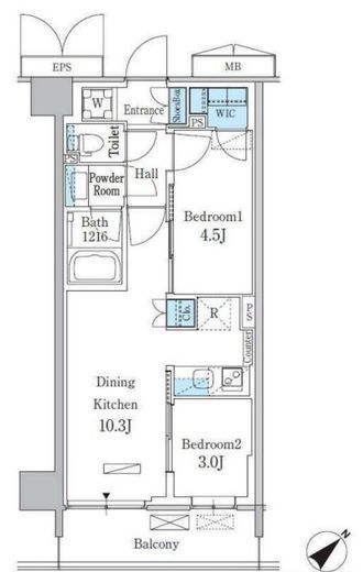 パークアクシス品川南大井パークフロント　641号室　間取り