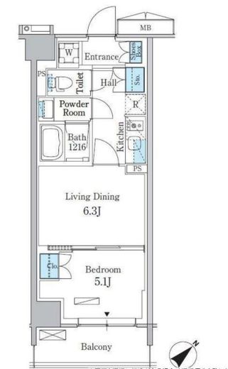 パークアクシス品川南大井パークフロント　710号室　間取り