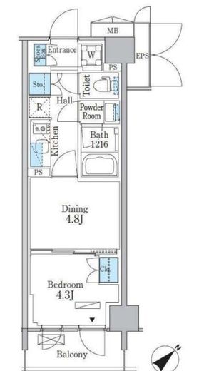 パークアクシス品川南大井パークフロント　725号室　間取り