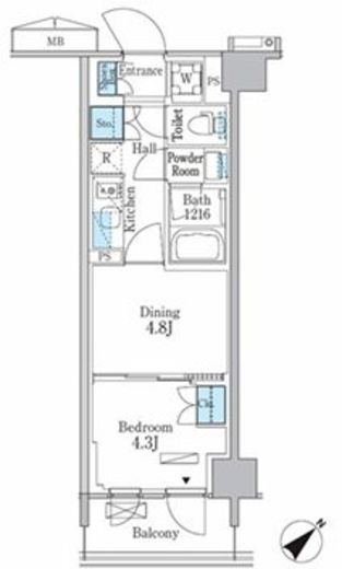 パークアクシス品川南大井パークフロント　804号室　間取り