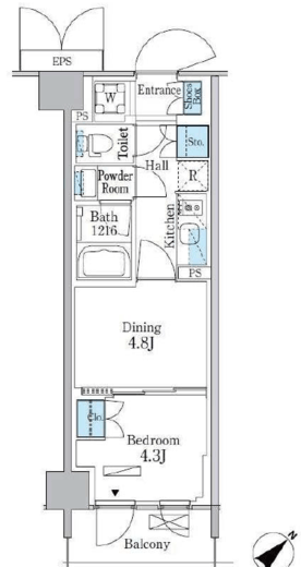 パークアクシス品川南大井パークフロント　819号室　間取り