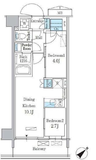 パークアクシス品川南大井パークフロント　334号室　間取り