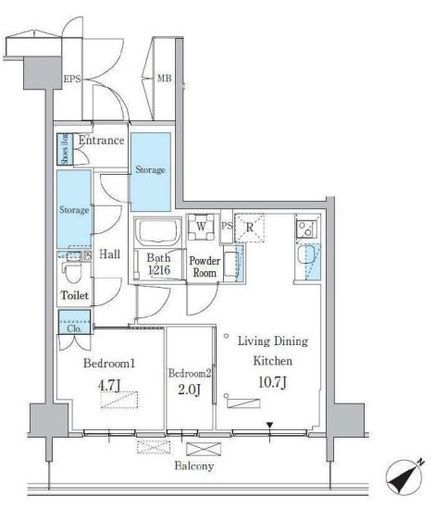 パークアクシス品川南大井パークフロント　645号室　間取り