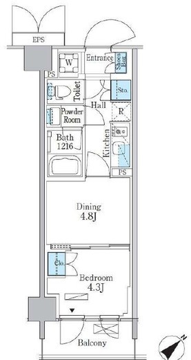 パークアクシス品川南大井パークフロント　344号室　間取り