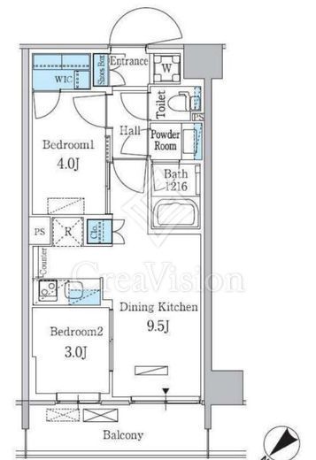 パークアクシス品川南大井パークフロント　417号室　間取り