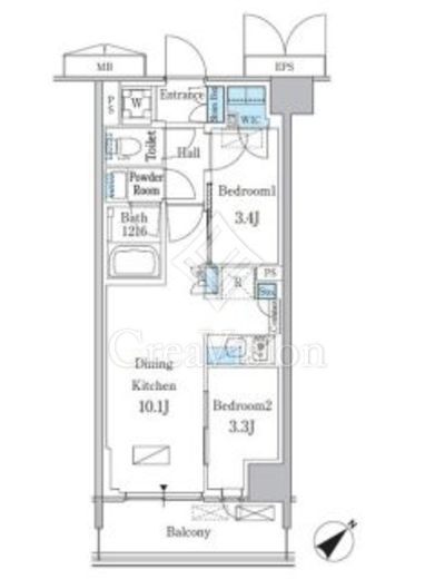 パークアクシス品川南大井パークフロント　548号室　間取り