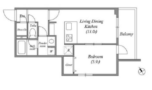 ACPレジデンス文京春日　607号室　間取り
