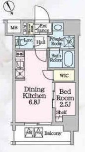 ベルファース八丁堀West　405号室　間取り