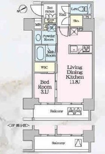 ベルファース八丁堀West　710号室　間取り