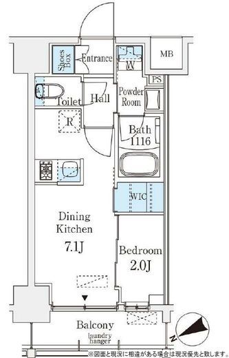 ベルファース八丁堀West　908号室　間取り