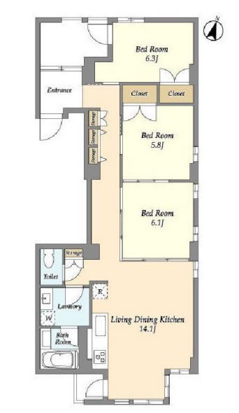 Huit神楽坂　302号室　間取り