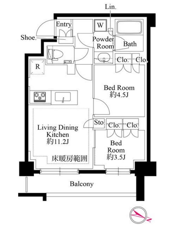 343レジデンス市ヶ谷　103号室　間取り