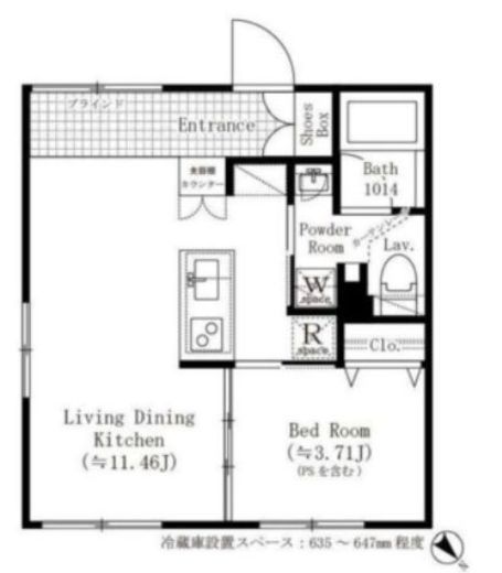 ASTILE目黒不動前 (アスティーレ目黒不動前)　101号室　間取り
