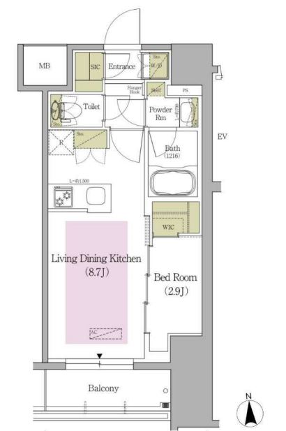 アーバネックス早稲田テラス　410号室　間取り