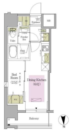 アーバネックス早稲田テラス　601号室　間取り