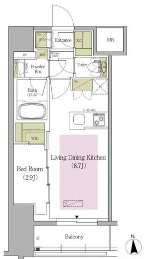 アーバネックス早稲田テラス　909号室　間取り
