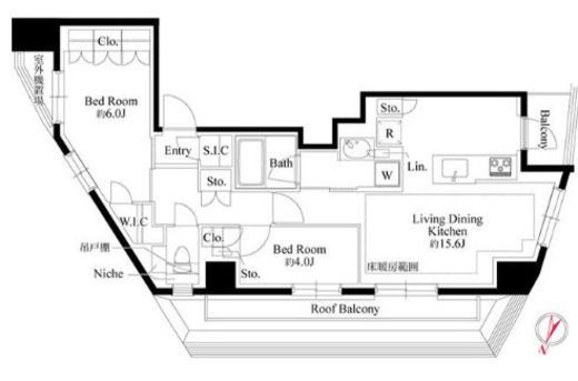 343 RESIDENCE MEGUROⅡ (343レジデンス目黒Ⅱ)　701号室　間取り