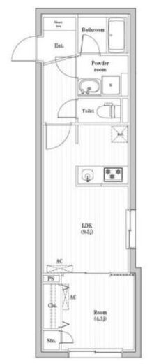 コンポジット渋谷本町　204号室　間取り