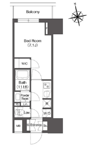コンフォリア東上野　1503号室　間取り