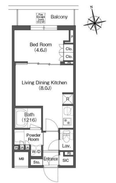 コンフォリア東上野　1302号室　間取り