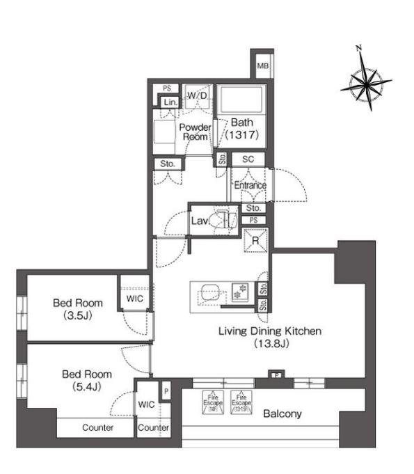 コンフォリア東上野　1312号室　間取り