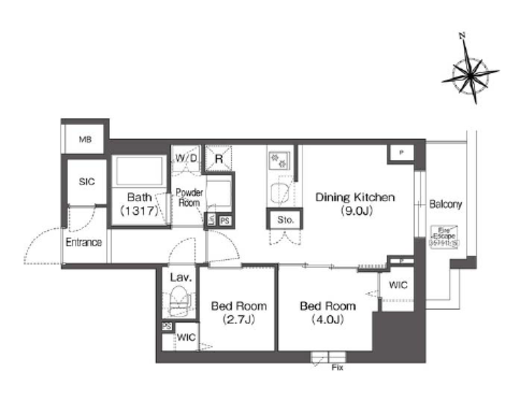 コンフォリア東上野　1211号室　間取り
