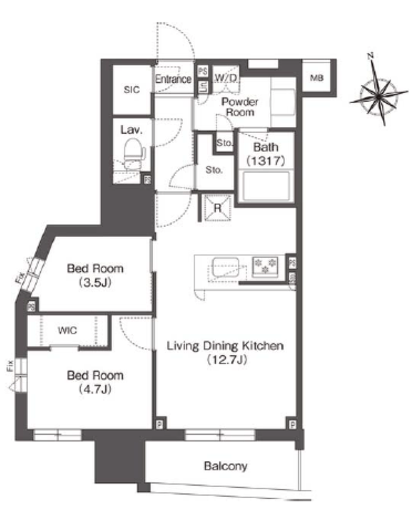 コンフォリア東上野　1214号室　間取り