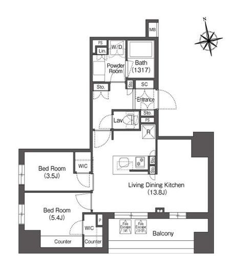 コンフォリア東上野　1312号室　間取り
