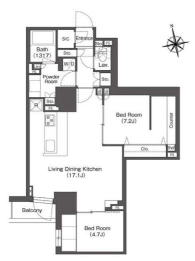 コンフォリア東上野　1413号室　間取り