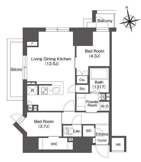 コンフォリア東上野　1501号室　間取り