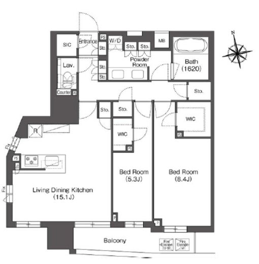 コンフォリア東上野　1514号室　間取り
