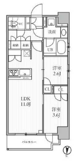 シーズンフラッツ菊川WEST　601号室　間取り
