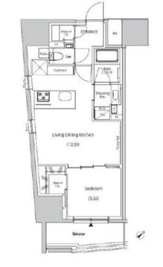 ザ・パークハビオ市ヶ谷ウエスト　203号室　間取り