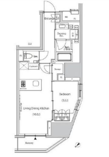 ザ・パークハビオ市ヶ谷ウエスト　602号室　間取り