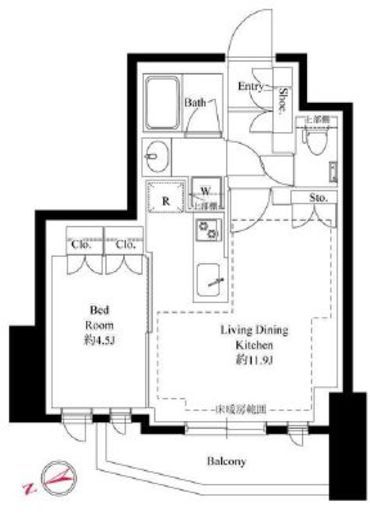 343 RESIDENCE KOURAKUEN (343レジデンス後楽園)　202号室　間取り