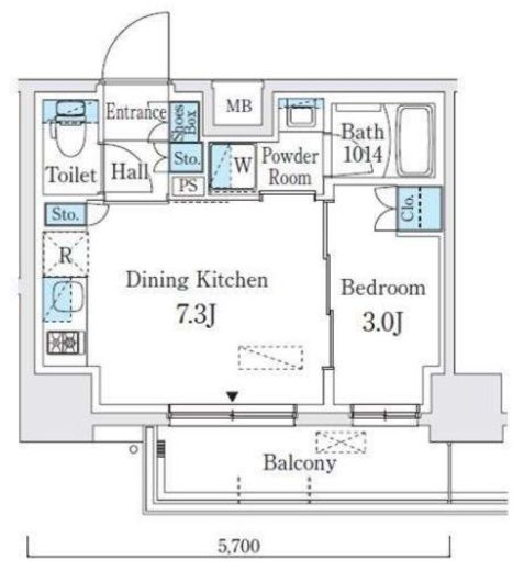 クインテット錦糸公園　208号室　間取り