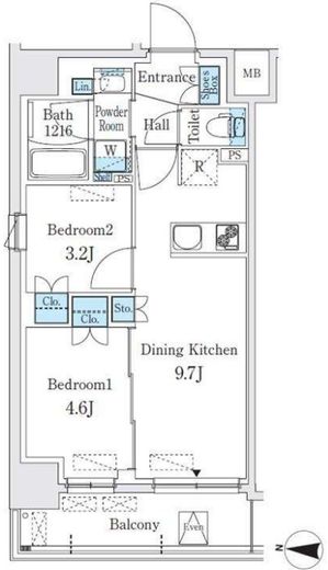 クインテット錦糸公園　806号室　間取り