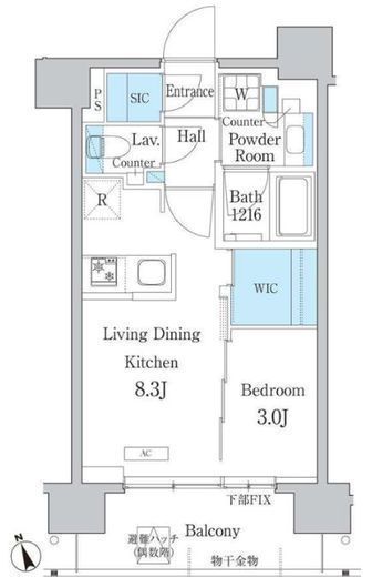 デュオフラッツ浅草田原町　1202号室　間取り