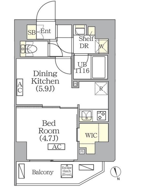 BRICK RESIDENCE 南青山　1201号室　間取り