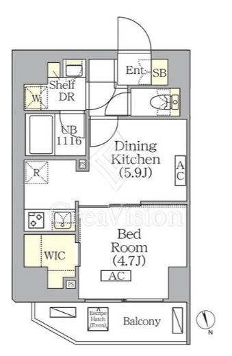 BRICK RESIDENCE 南青山　1002号室　間取り