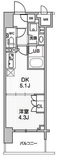 シーズンフラッツ大森エアリー　1003号室　間取り