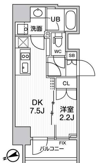 シーズンフラッツ浅草言問通り　904号室　間取り