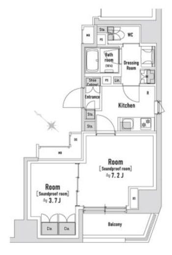 TRACK八丁堀　404号室　間取り
