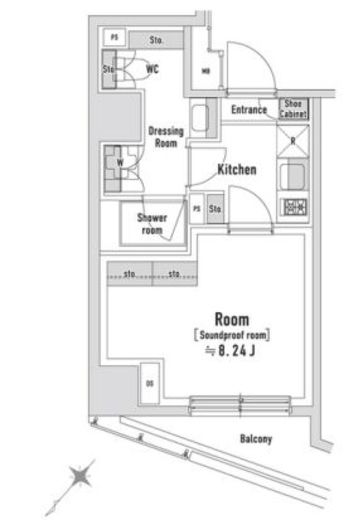 TRACK八丁堀　701号室　間取り