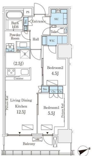 ロイヤルパークス品川　1701号室　間取り