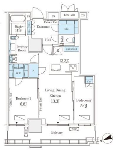 ロイヤルパークス品川　2307号室　間取り