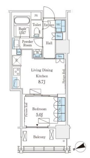ロイヤルパークス品川　311号室　間取り