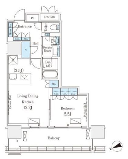 ロイヤルパークス品川　409号室　間取り